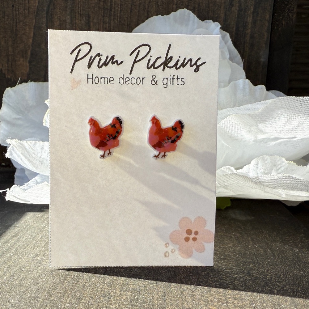 ⭐️ 2/$20 earring sets ⭐️ 
Set of floral chicken earrings NEW